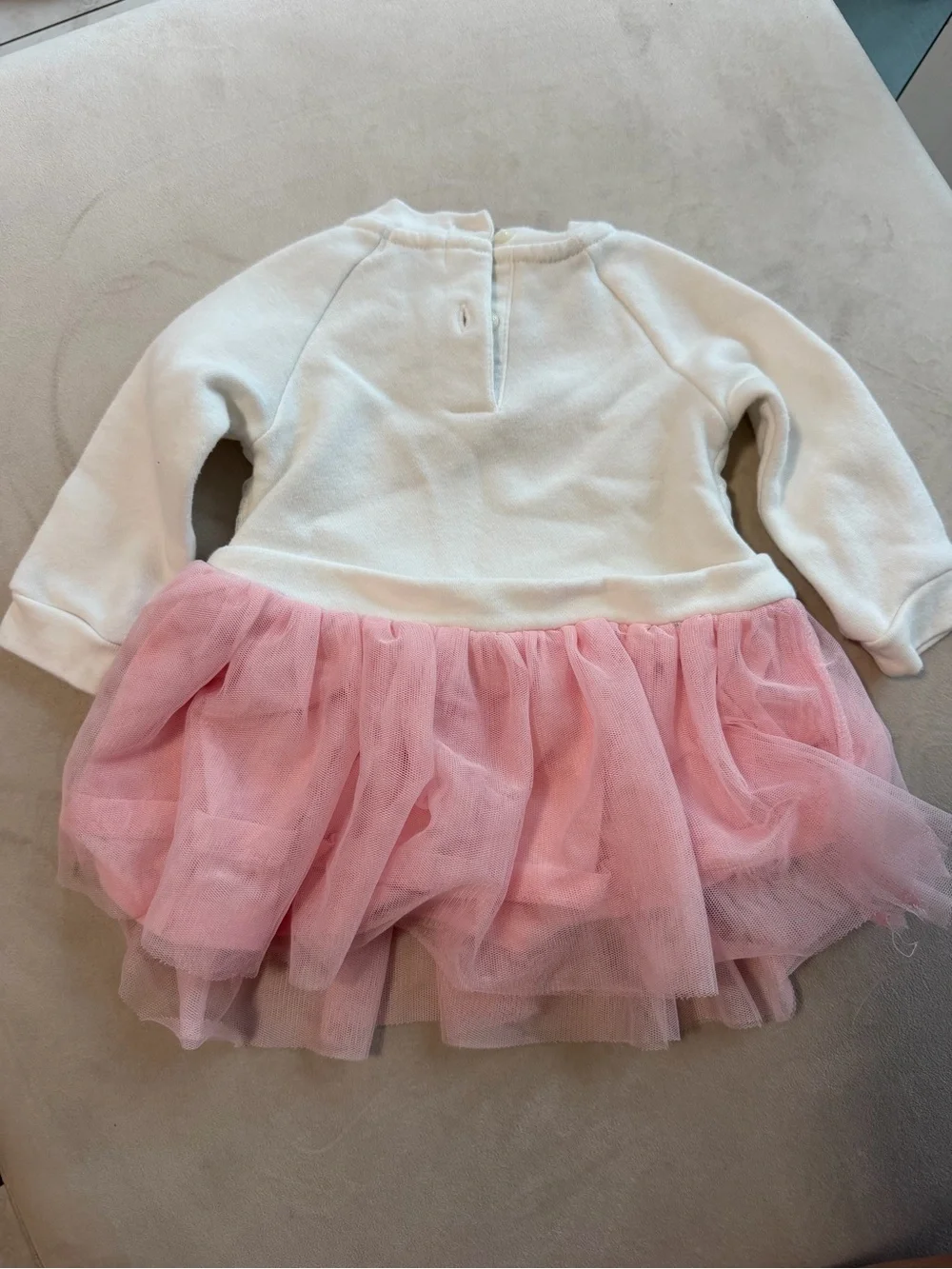 The Children's Place Cream and Pink Sequin Tulle Dress